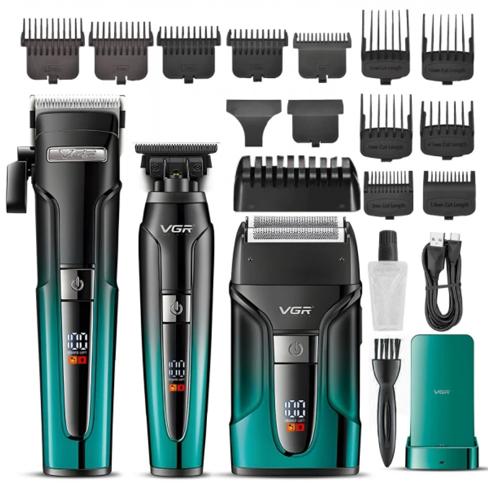 Комплект VGR V-694 акумулаторни машинки за подстригване на брада и коса