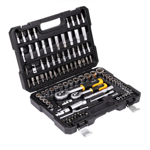 Гедоре Професионално 108 части 1/4“ и 3/8“ 4-22мм JCB Хром Ванадиева Стомана