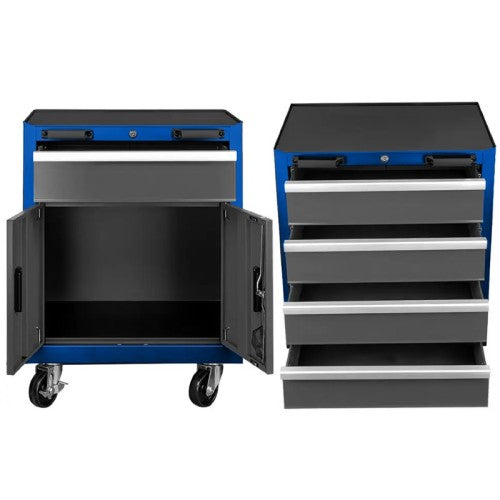 Комплект работна маса, шкафове и сервизни колички – метални HAWEK