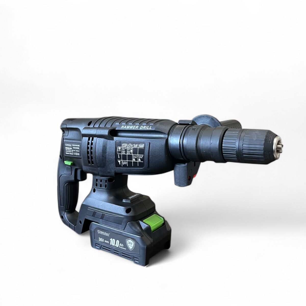 Акумулаторен перфоратор, ъглошлайф 125ММ, гайковерт и винтоверт 36V с 3 бр. батерии 8AH в куфар и зарядно